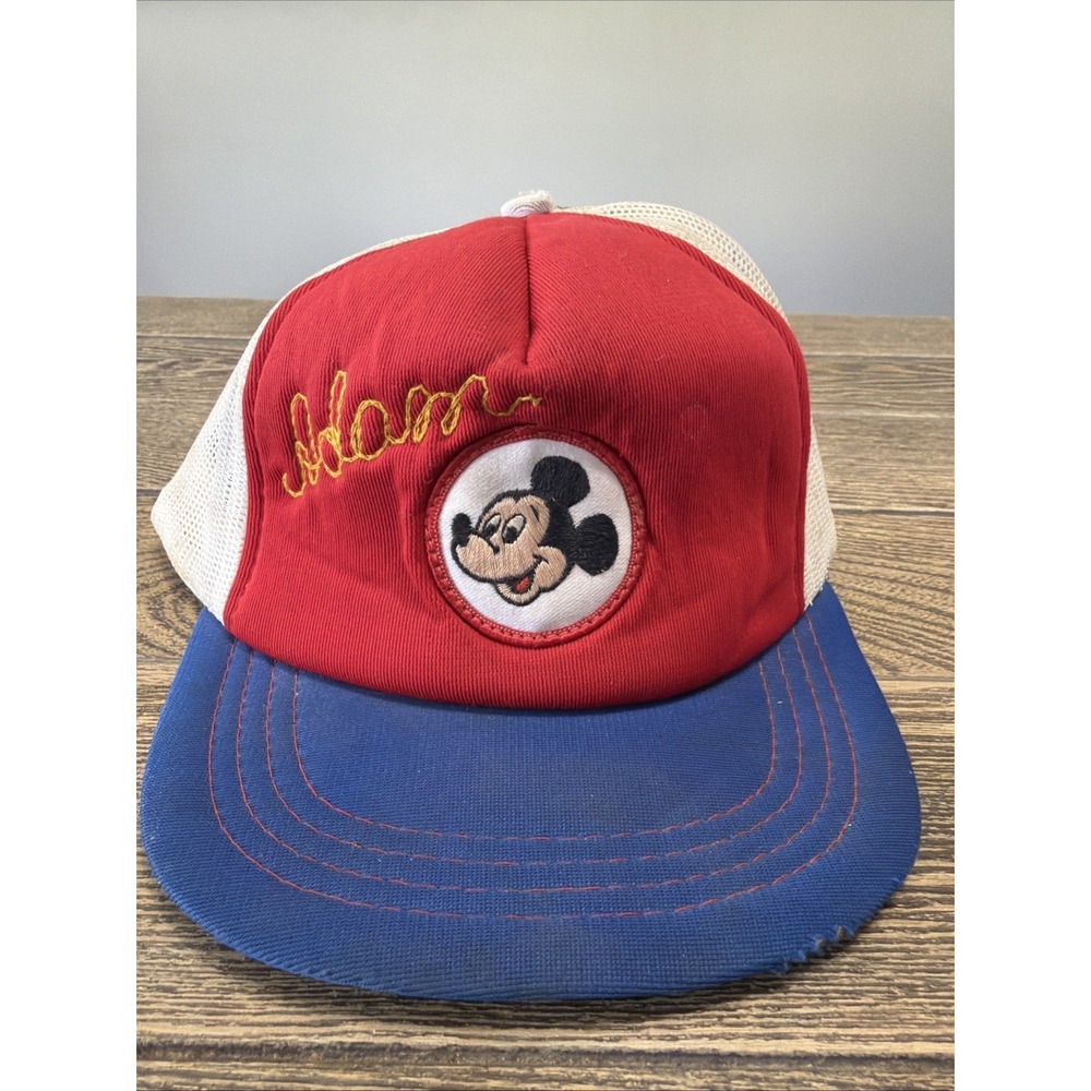 VTG Walt Disney Productions Red Blue Trucker Style Cap Youth  One Size Adam‎